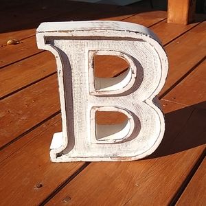 Cynthia rowley distressed wood B bookend